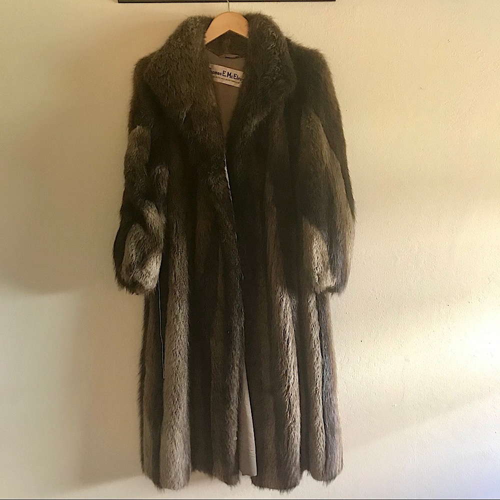 Damaged Vintage Long Fluffy Authentic Fur Coat